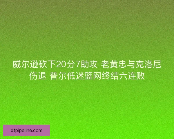 威尔逊砍下20分7助攻 老黄忠与克洛尼伤退 普尔低迷篮网终结六连败