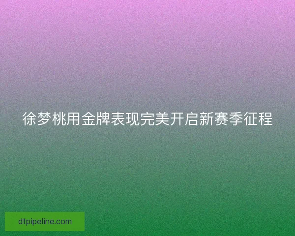 徐梦桃用金牌表现完美开启新赛季征程